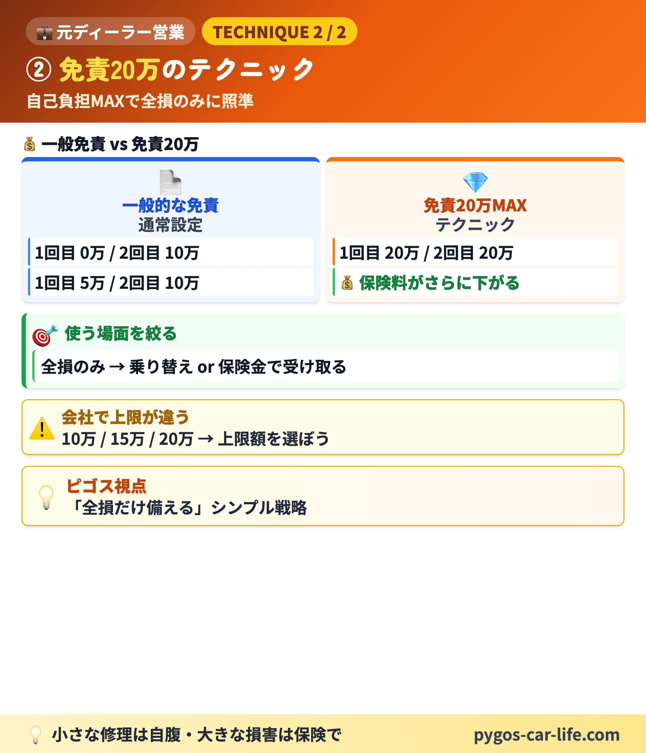 【限定&免責テクニック】 3/6枚目 ピゴスが選んだ3つの理由 - 限定補償を選択した実例 - ぺんぎんカーライフ