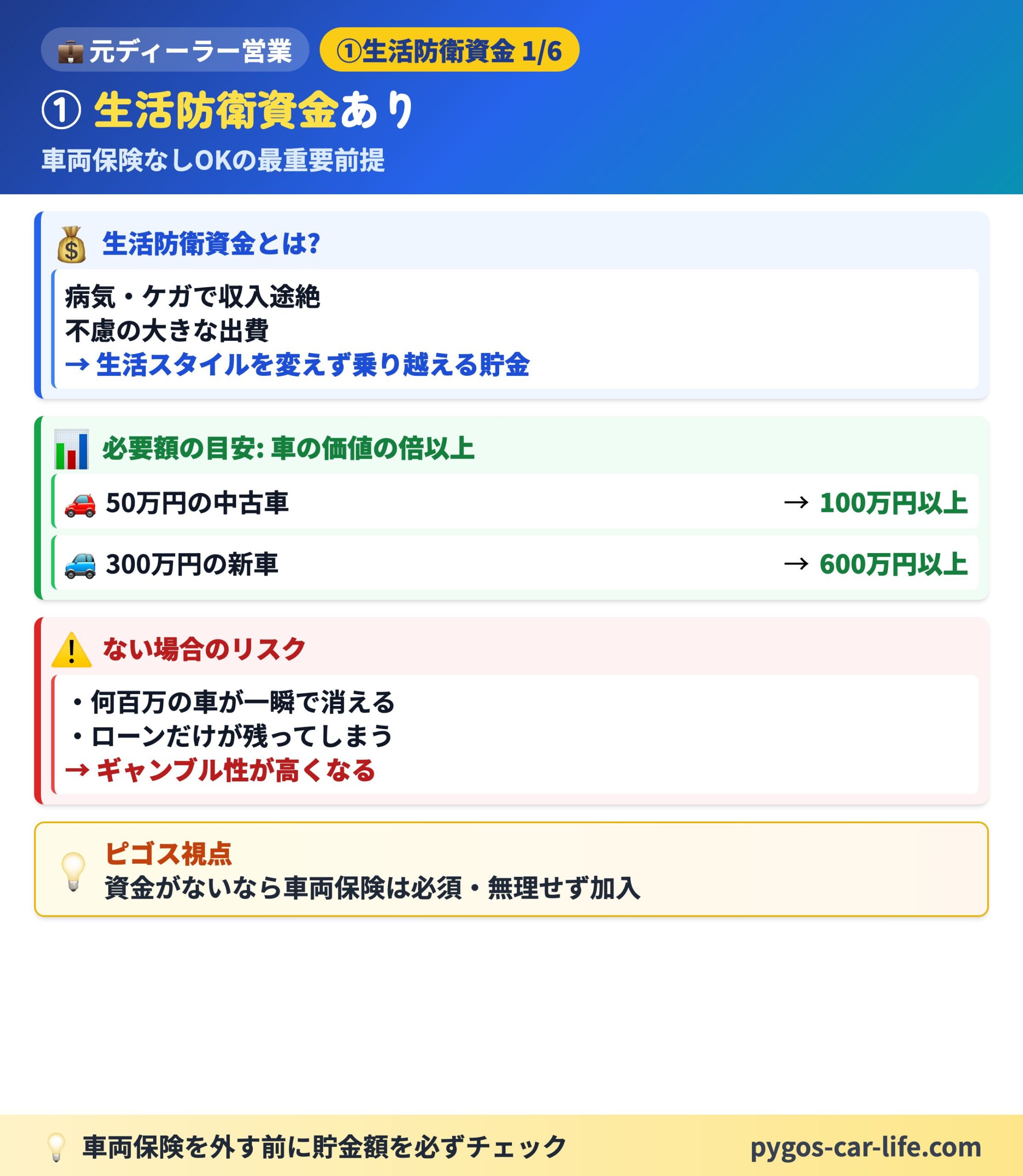【車両保険なし派】 5/6枚目 家計重視 + ワンデー保険 - 口癖と部分保険のテクニック - ぺんぎんカーライフ
