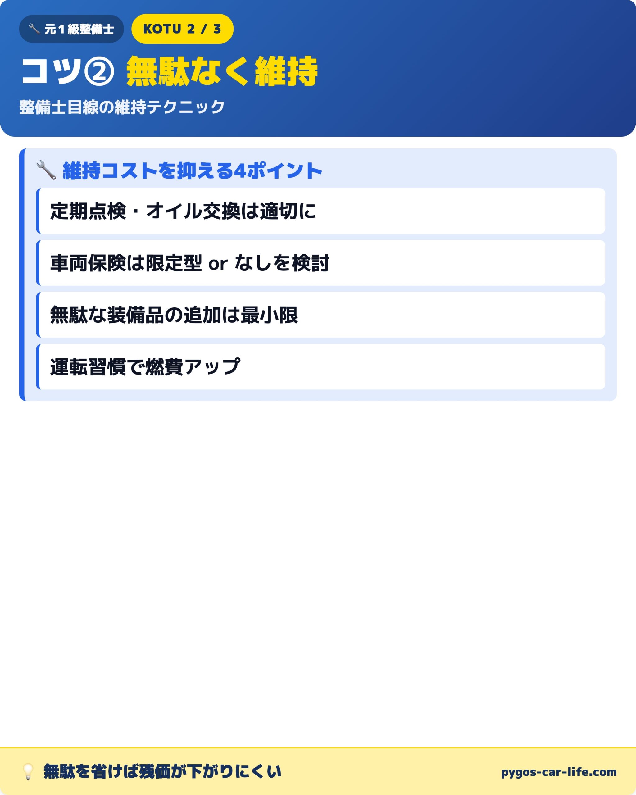 コツ② 無駄なく維持する4ポイント