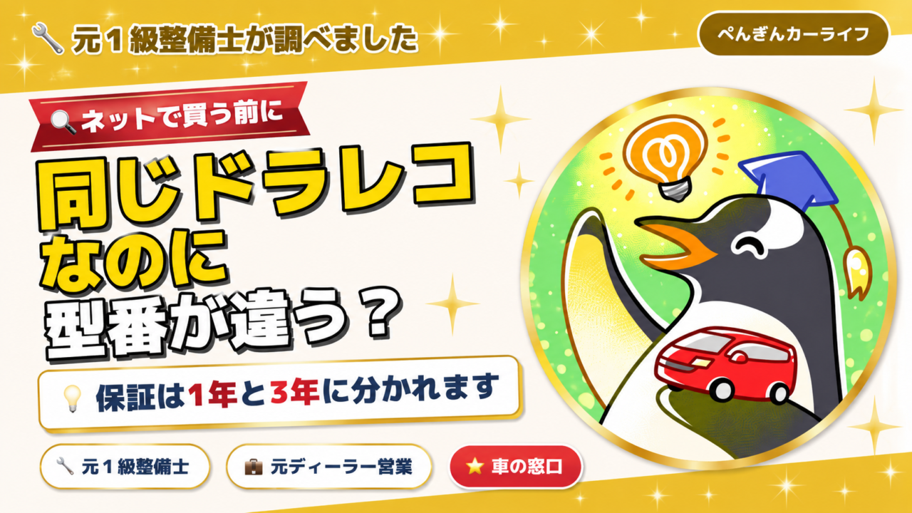 同じドラレコなのに型番が違う? 保証は1年と3年に分かれます|ユピテルのドライブレコーダー