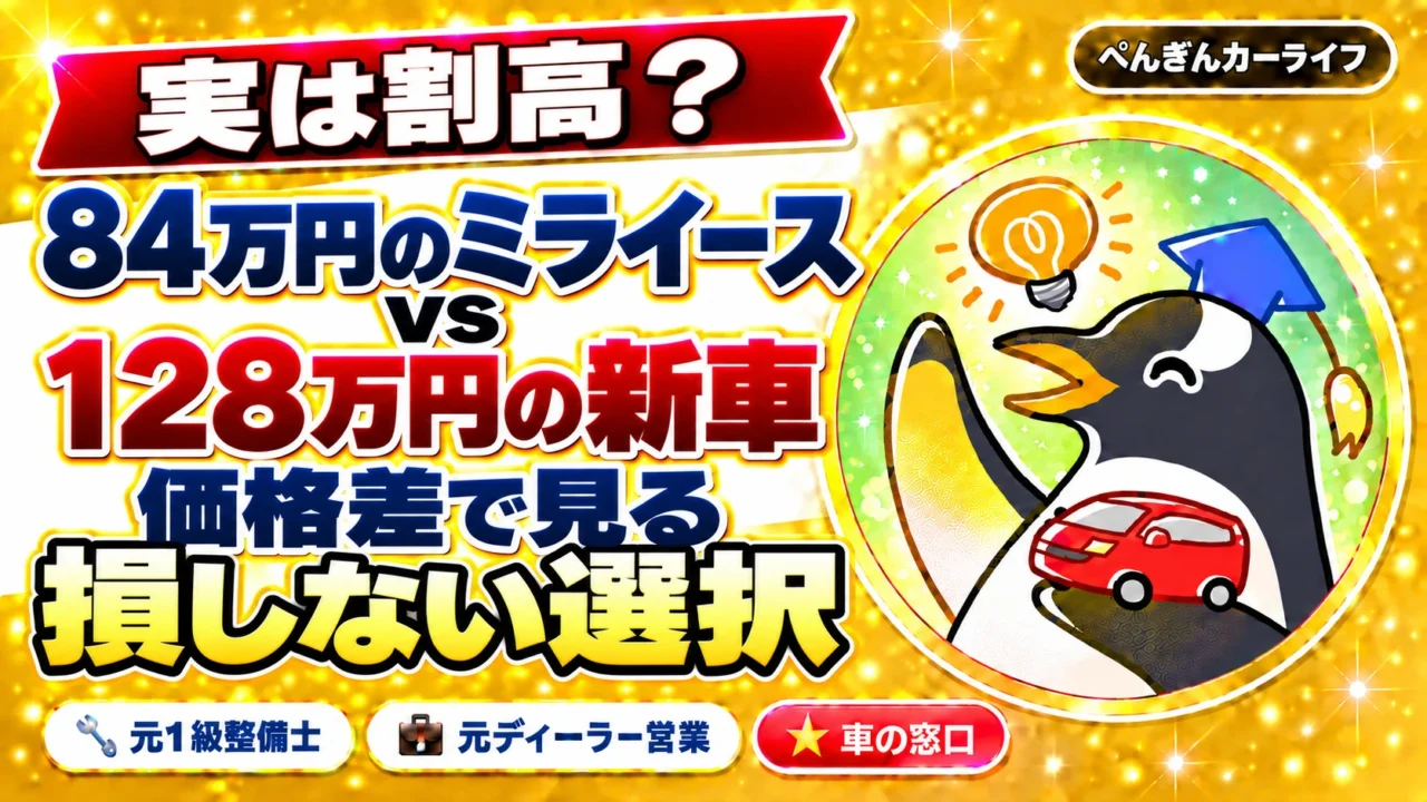84万円のミライースと128万円の新車|価格差で見る損しない選択