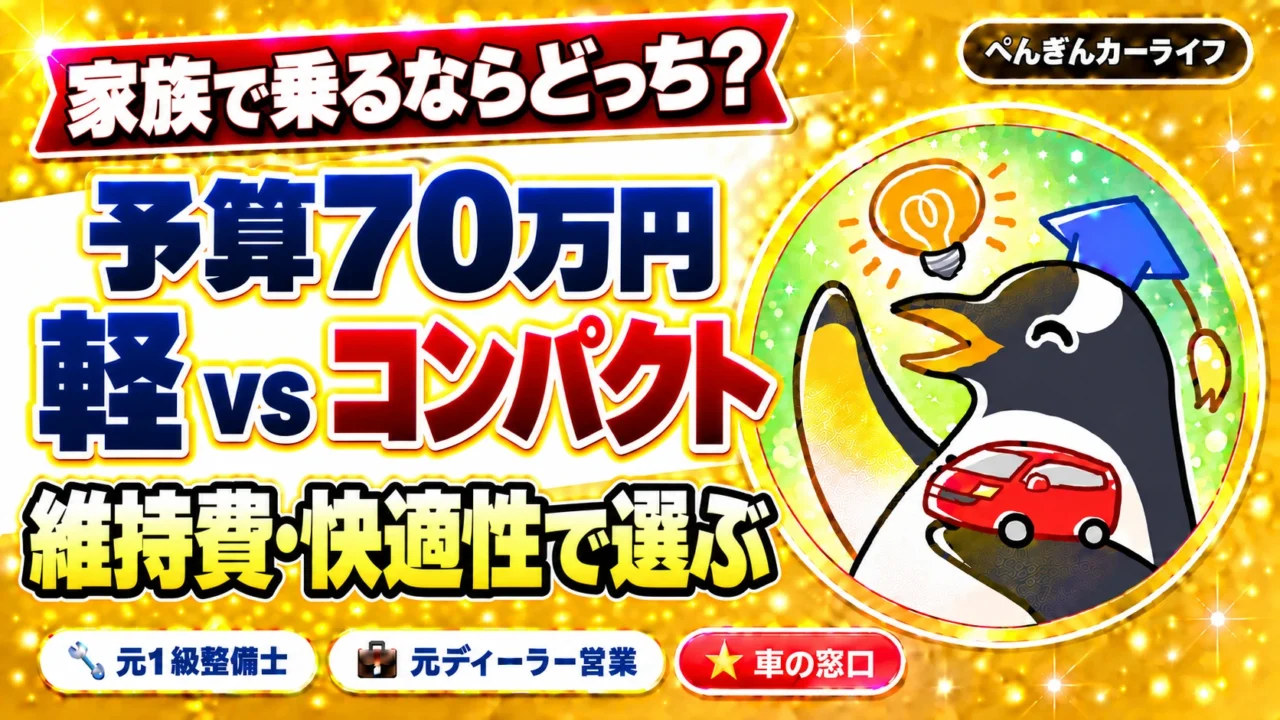 家族で乗るならどっち？予算70万円の軽vsコンパクト｜維持費・快適性で選ぶ
