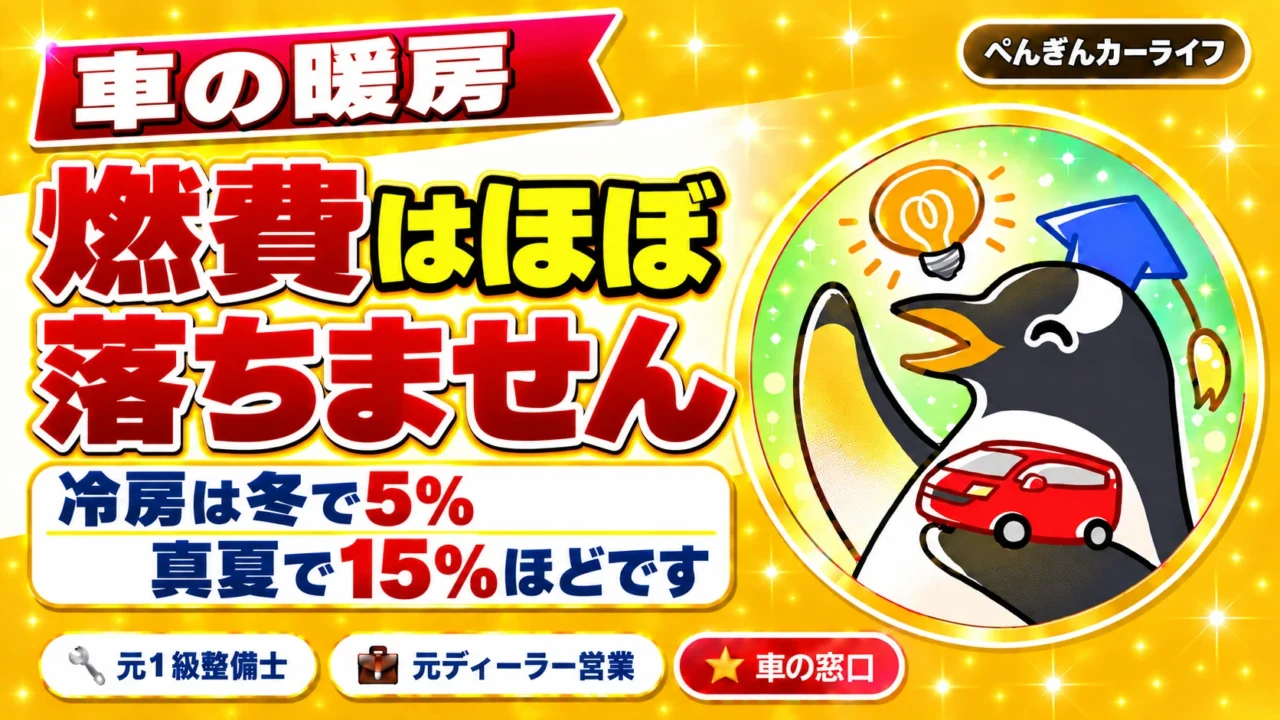 車の暖房で燃費はほぼ落ちません｜冷房は冬で5%、真夏で15%ほどです