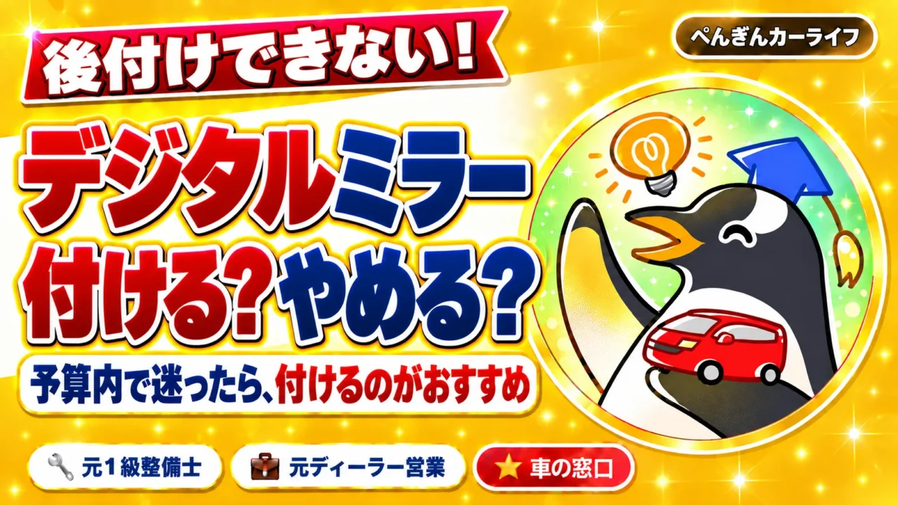 デジタルインナーミラー、付ける？やめる？予算内で迷ったら付けるのがおすすめ｜ぺんぎんカーライフ