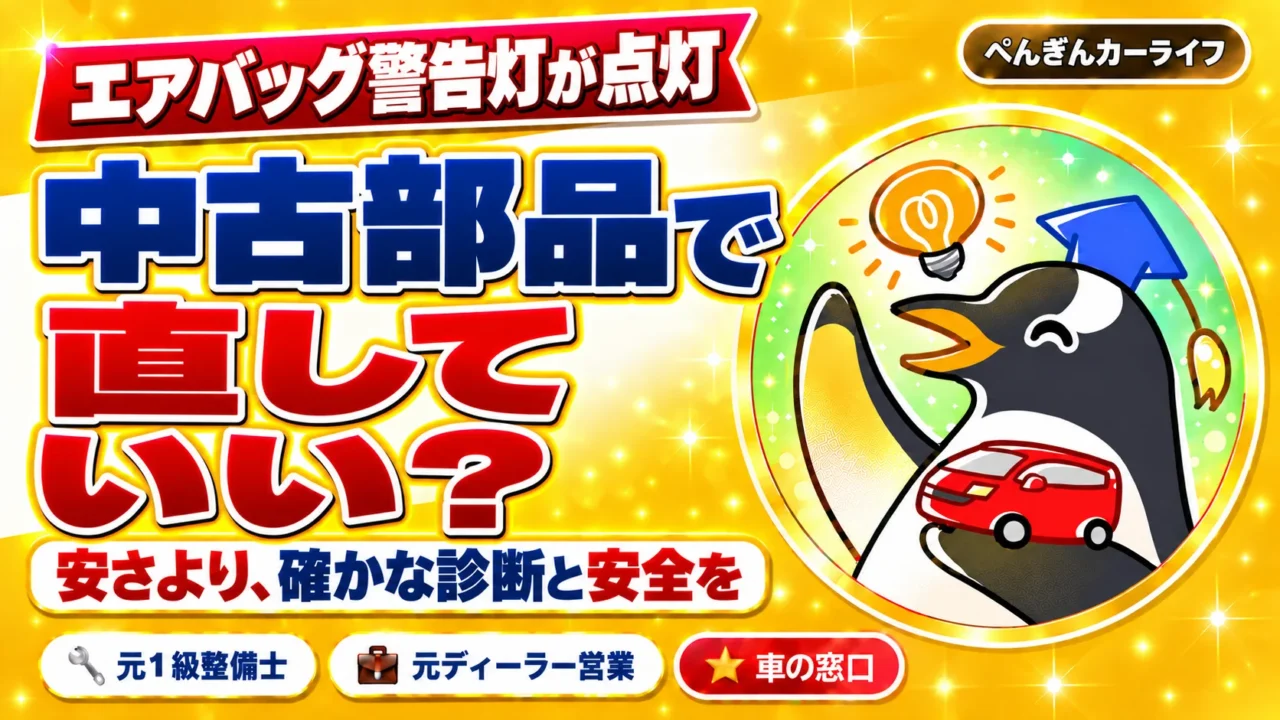 エアバッグ警告灯が点灯。中古部品で直していい？安さより、確かな診断と安全を