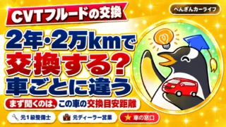 CVTフルードの交換。2年・2万kmで交換する？車ごとに違う。まず聞くのは、この車の交換目安距離