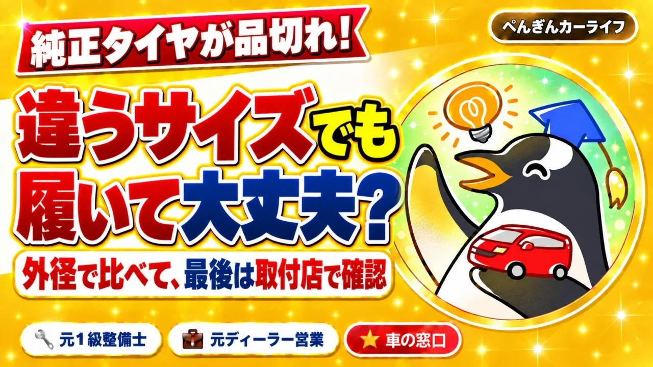 純正タイヤが品切れ！違うサイズでも履いて大丈夫？外径で比べて取付店で確認｜ぺんぎんカーライフ