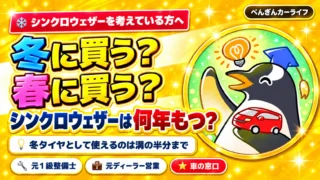 冬に買う?春に買う?シンクロウェザーは何年もつ?冬タイヤとして使えるのは溝の半分まで